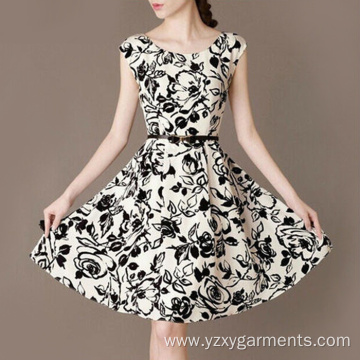 Cotton black and white patterned dress